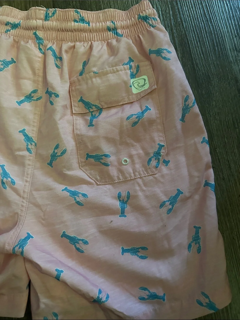 Kids' Pink lobster -Print Swim Trunks with Drawstring